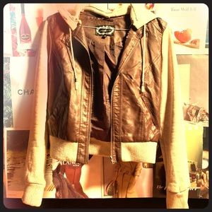Brown leather jacket